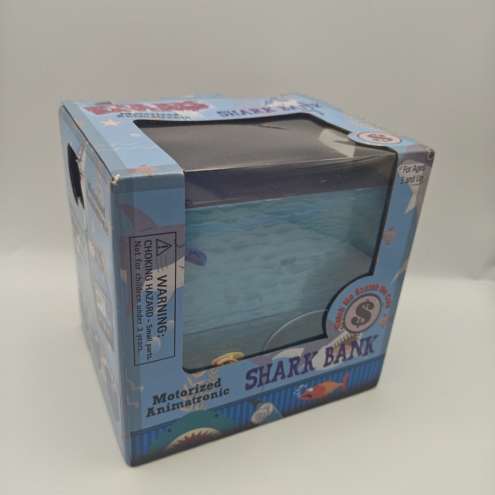 Motorized Animatronic Shark Bank Coin Grabber Working Needs Batteries